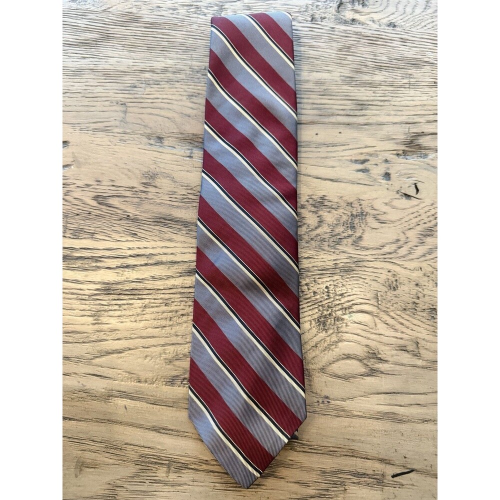 Robert Talbott Nordstrom Men's Red/Gray/Gold Striped Woven Necktie Tie